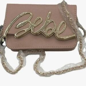 Bebe Blush Crossbody Bag with Gold Accents